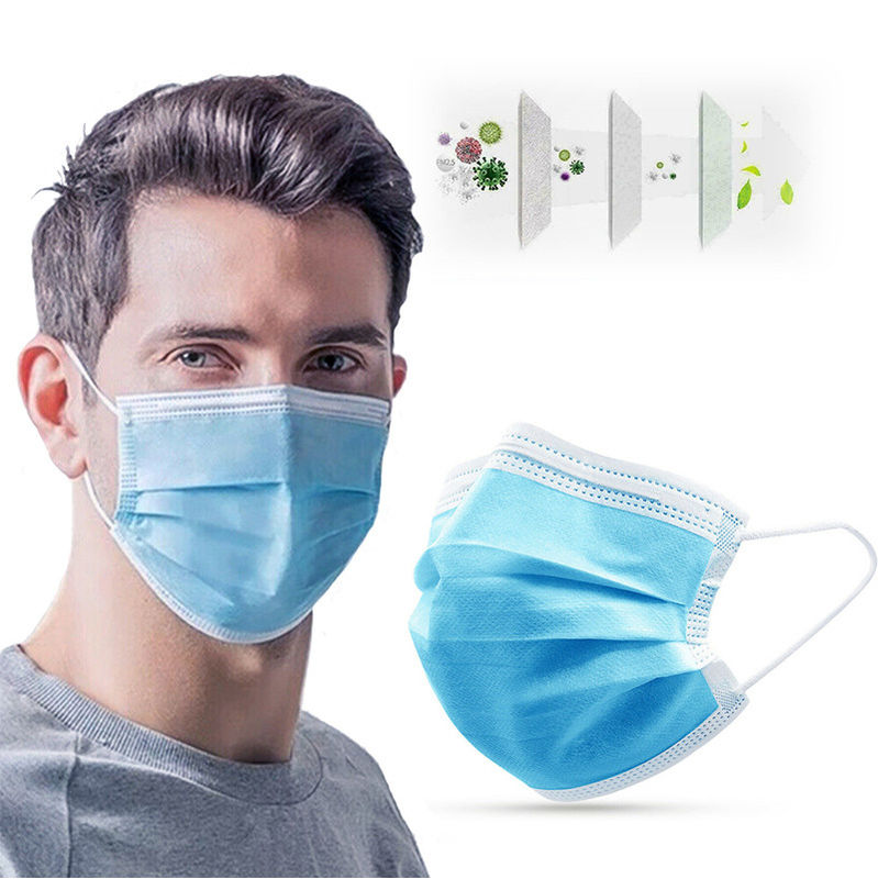 3 lớp PP không dệt Mặt nạ dùng một lần Loại đeo tai